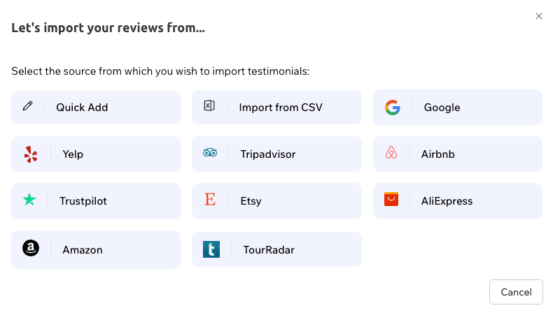 ReviewsJet Supported Review Sources